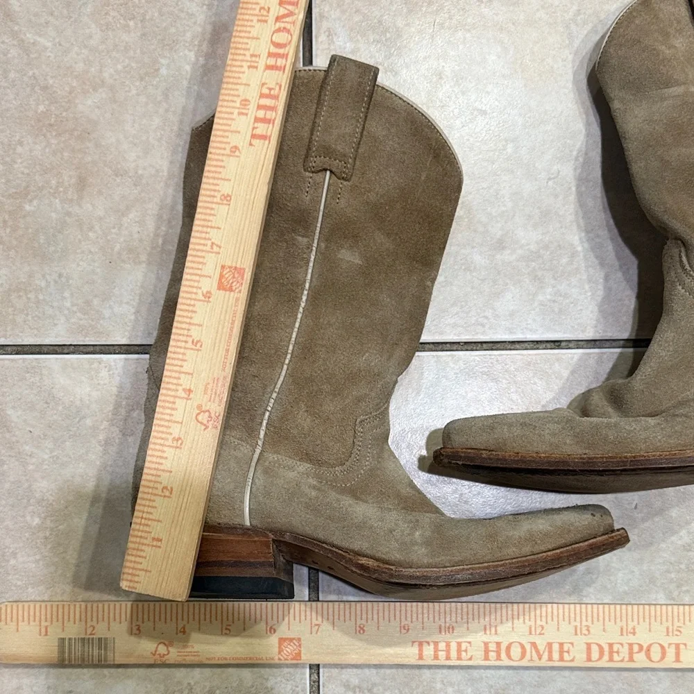 Dr Adams classic cowboy pull on Tan Heeled Boots real leather - Picture 7 of 12